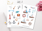 Preview: Maritime Seagulls Sticker Set